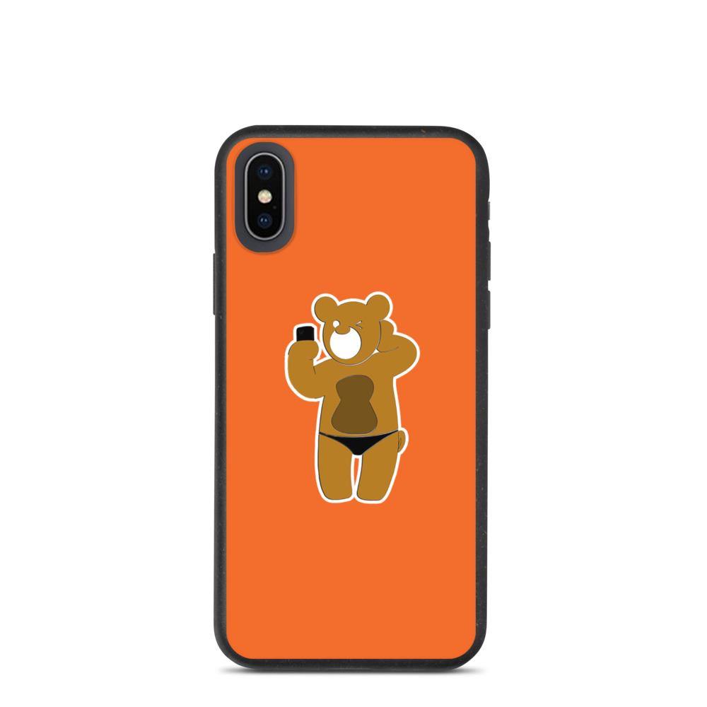 Bear Selfie Orange Biodegradable Iphone case freeshipping - Chuscle Clothing